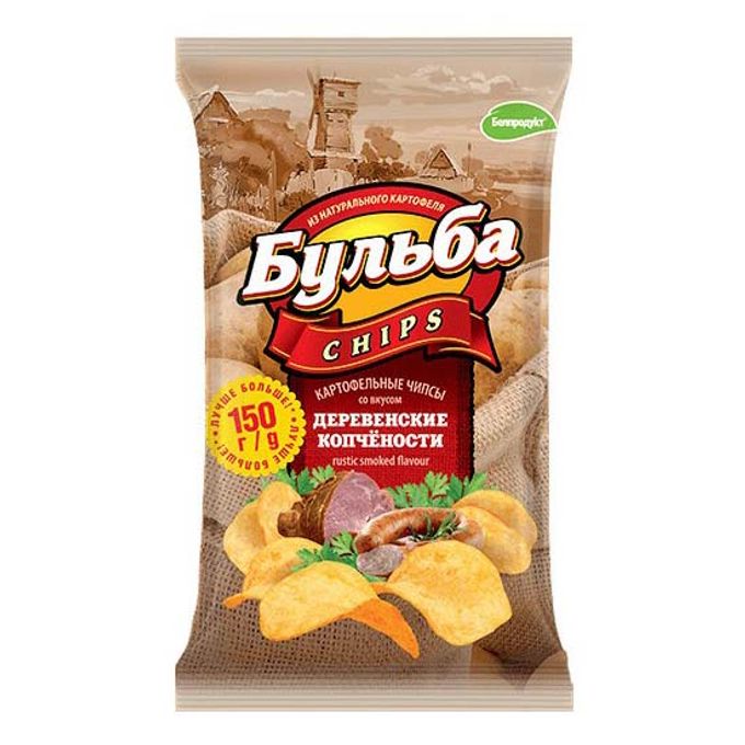 75гр Чипсы из сырного картофеля Бульба 25*1вкус деревенских копченностей  20*1